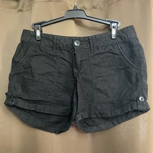 Black material shorts